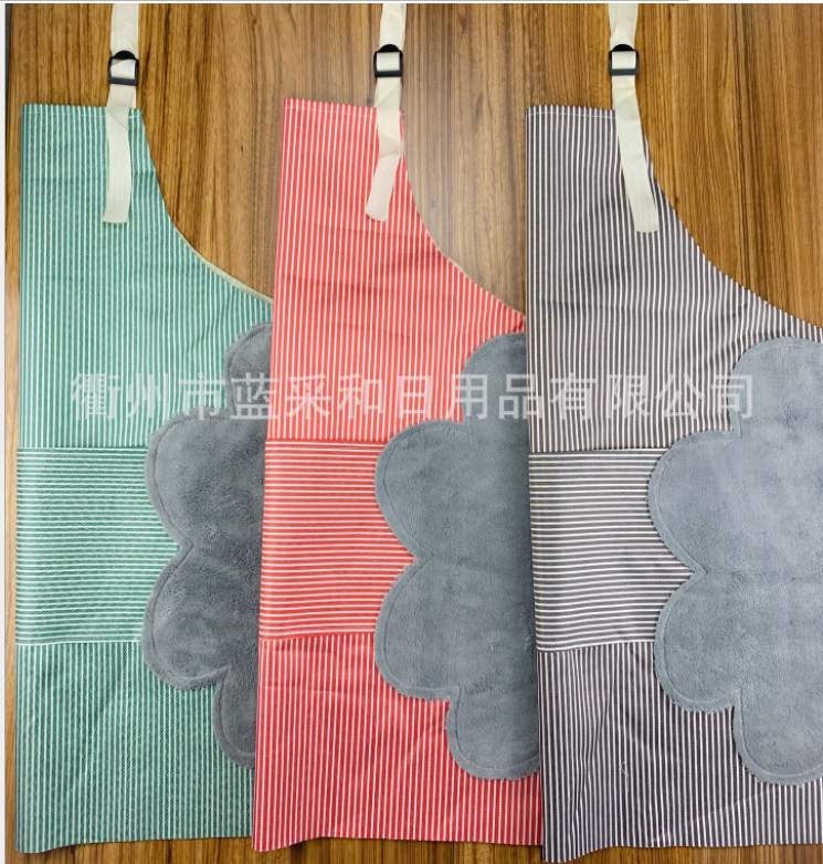Yiwu Good Goods Life Blue Waterproof, stain-resistant and oil-resistant hand wiping apron: Simple and fashionable, Japanese striped adjustable Specification image