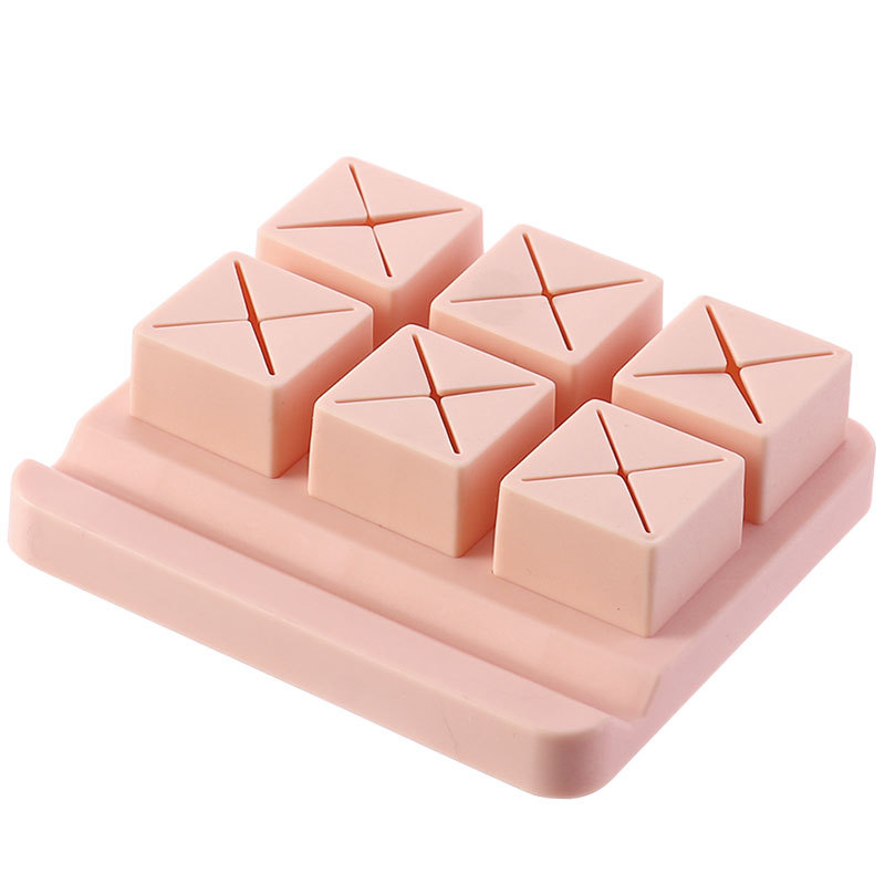 口红收纳格桌面多格梳妆台眉笔唇膏置物架硅胶展示架化妆品收纳盒白底实物图