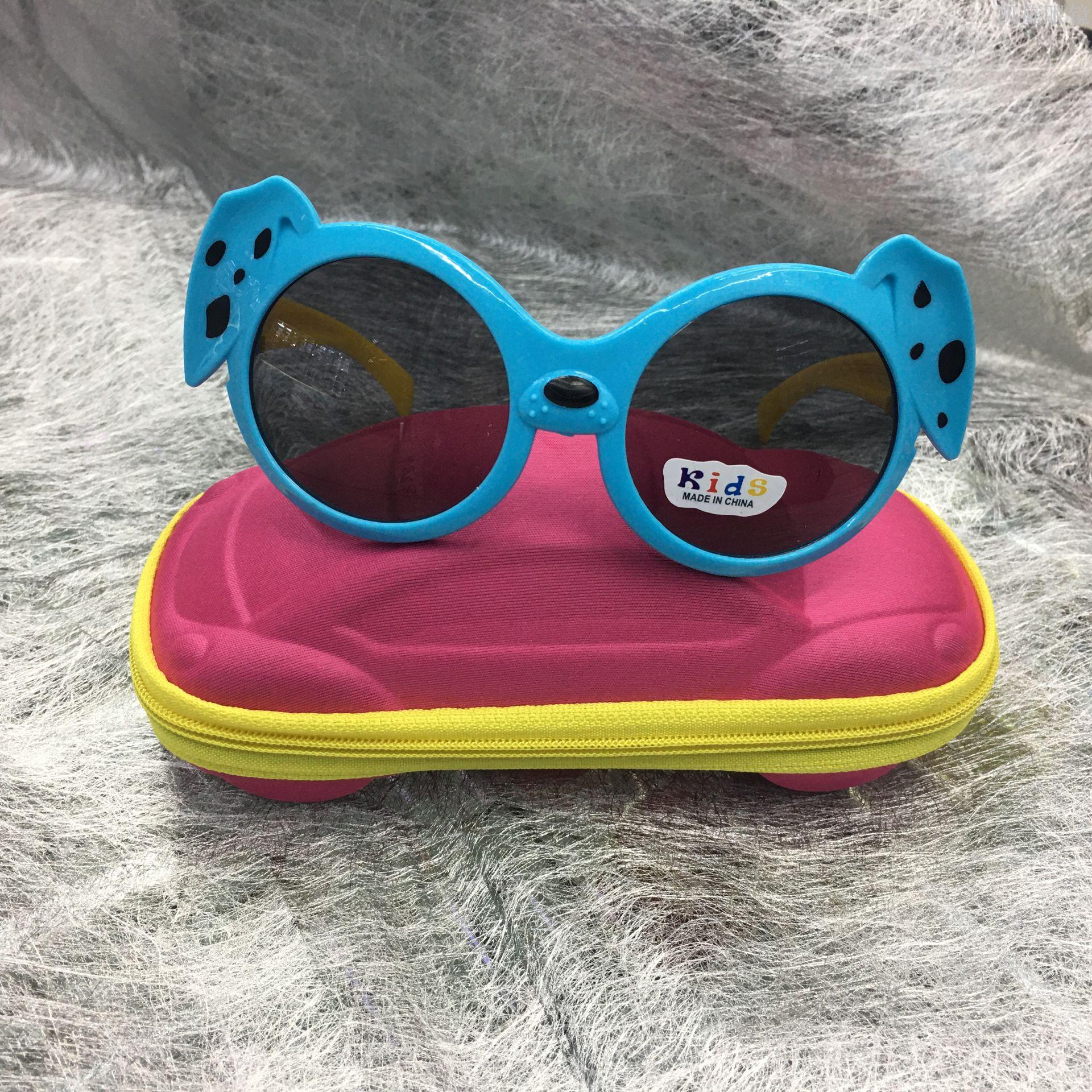 新款卡通图案儿童镜小宝宝彩色可爱眼镜防紫外线墨镜太阳镜现货白底实物图