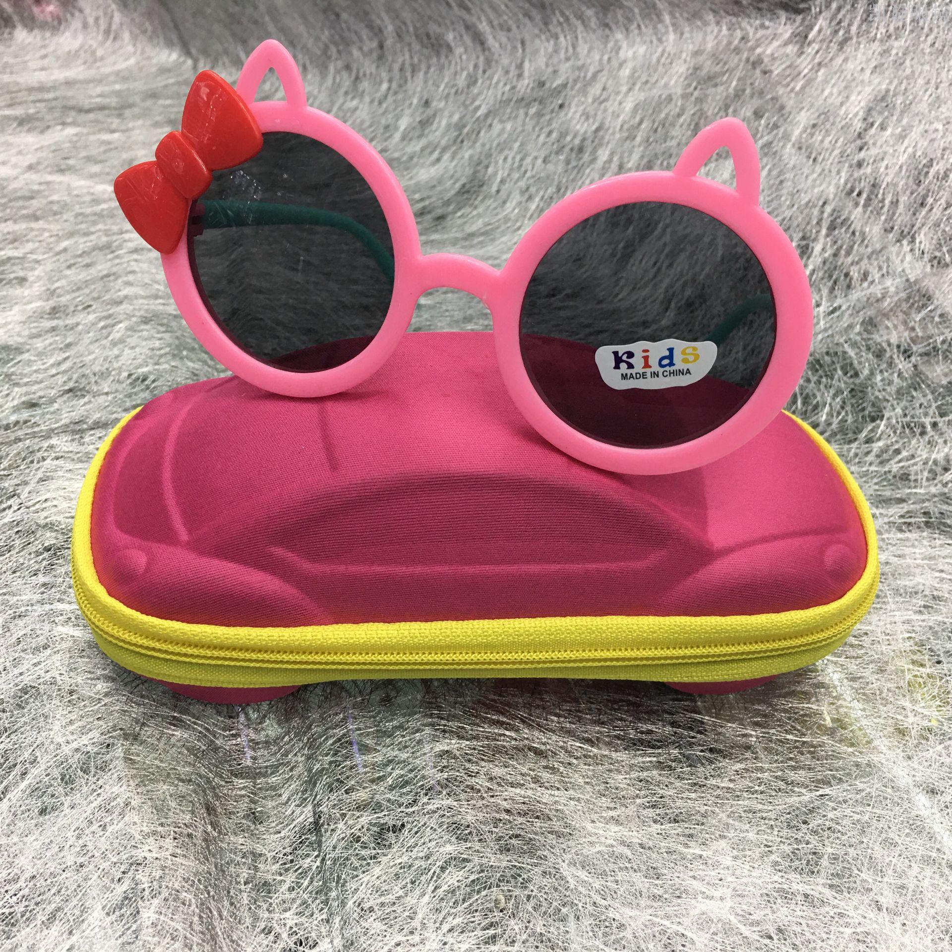 新款卡通图案儿童镜小宝宝彩色可爱眼镜防紫外线墨镜太阳镜现货白底实物图