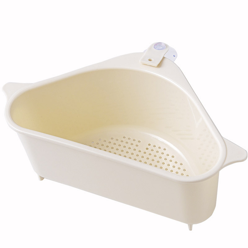 Kitchen sink storage rack, plastic triangular suction cup, sponge rack, large-capacity vegetable draining rack, storage rack, hanging rack Item Picture