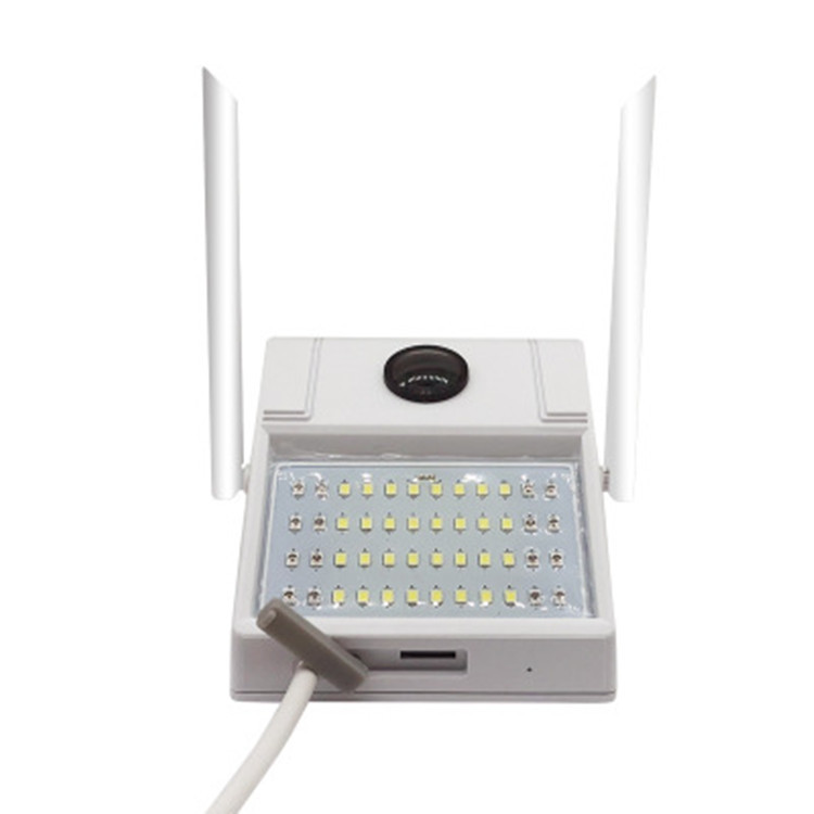 无线智能家用手机远程wifi监控网络高清夜视照明防水壁灯式摄像机白底实物图