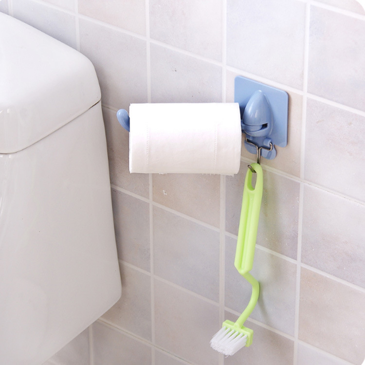 Multi-purpose rotatable double-hook, kitchen and bathroom wall, nail-free adhesive hook, towel hanger, bathroom tissue paper hanger Specification image