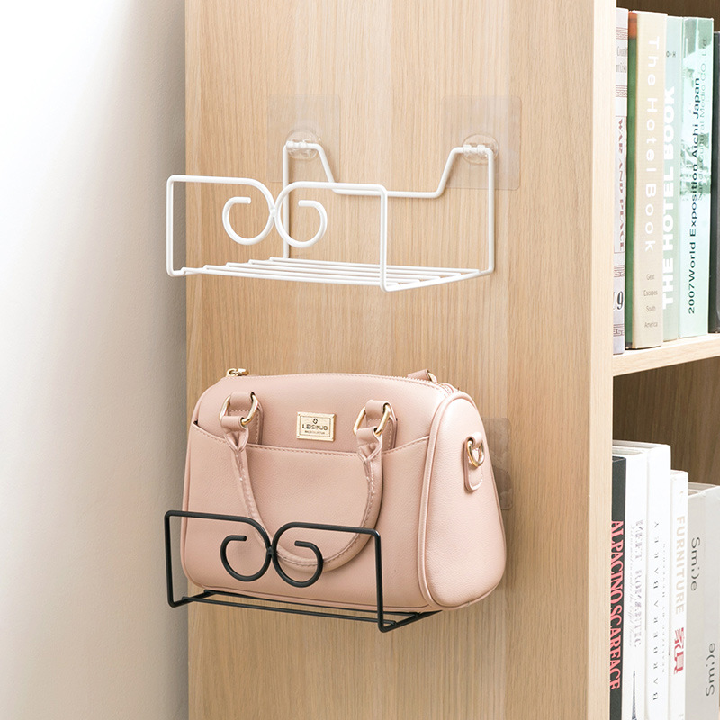 免打孔铁艺包包收纳架创意门后置物架宿舍衣柜书包挂架挂钩衣帽钩产品图