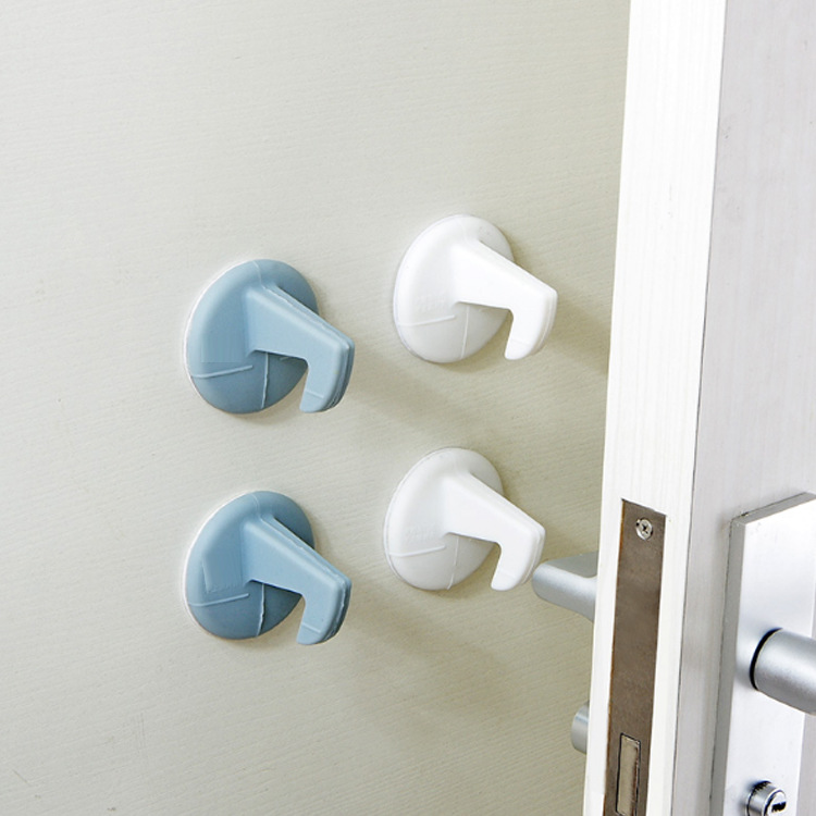 Creative silicone door handle anti-collision pad set, home hook-mounted wall buffer pad, rear door lock anti-collision pad details Picture