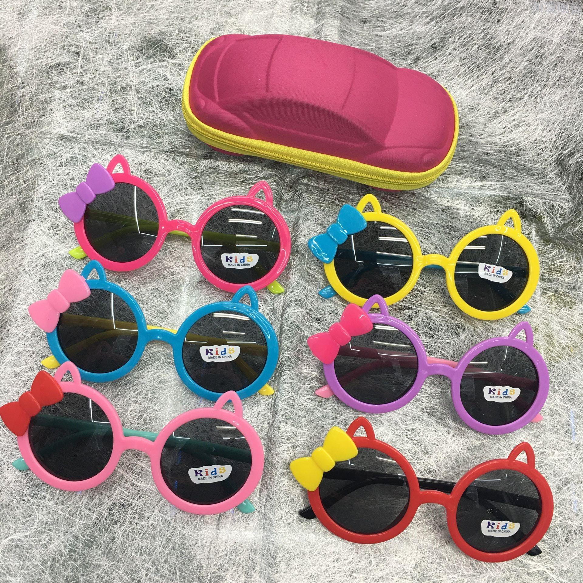 新款卡通图案儿童镜小宝宝彩色可爱眼镜防紫外线墨镜太阳镜现货