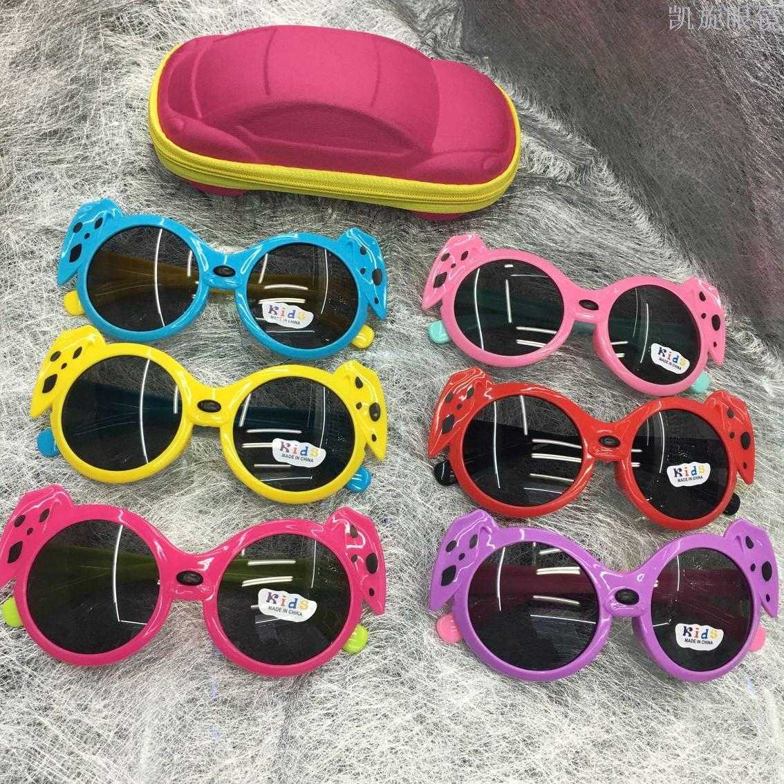 新款卡通图案儿童镜小宝宝彩色可爱眼镜防紫外线墨镜太阳镜现货
