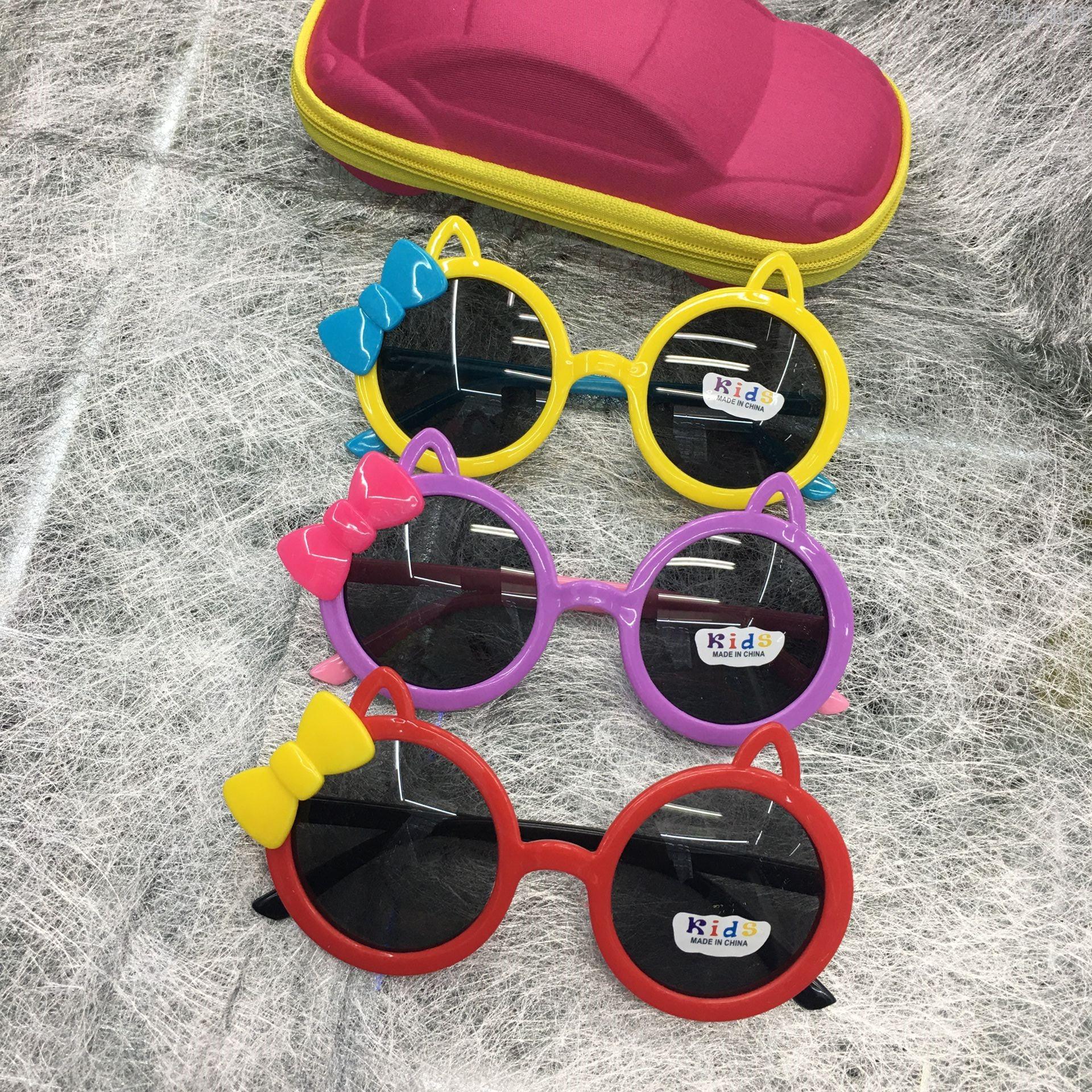 新款卡通图案儿童镜小宝宝彩色可爱眼镜防紫外线墨镜太阳镜现货细节图