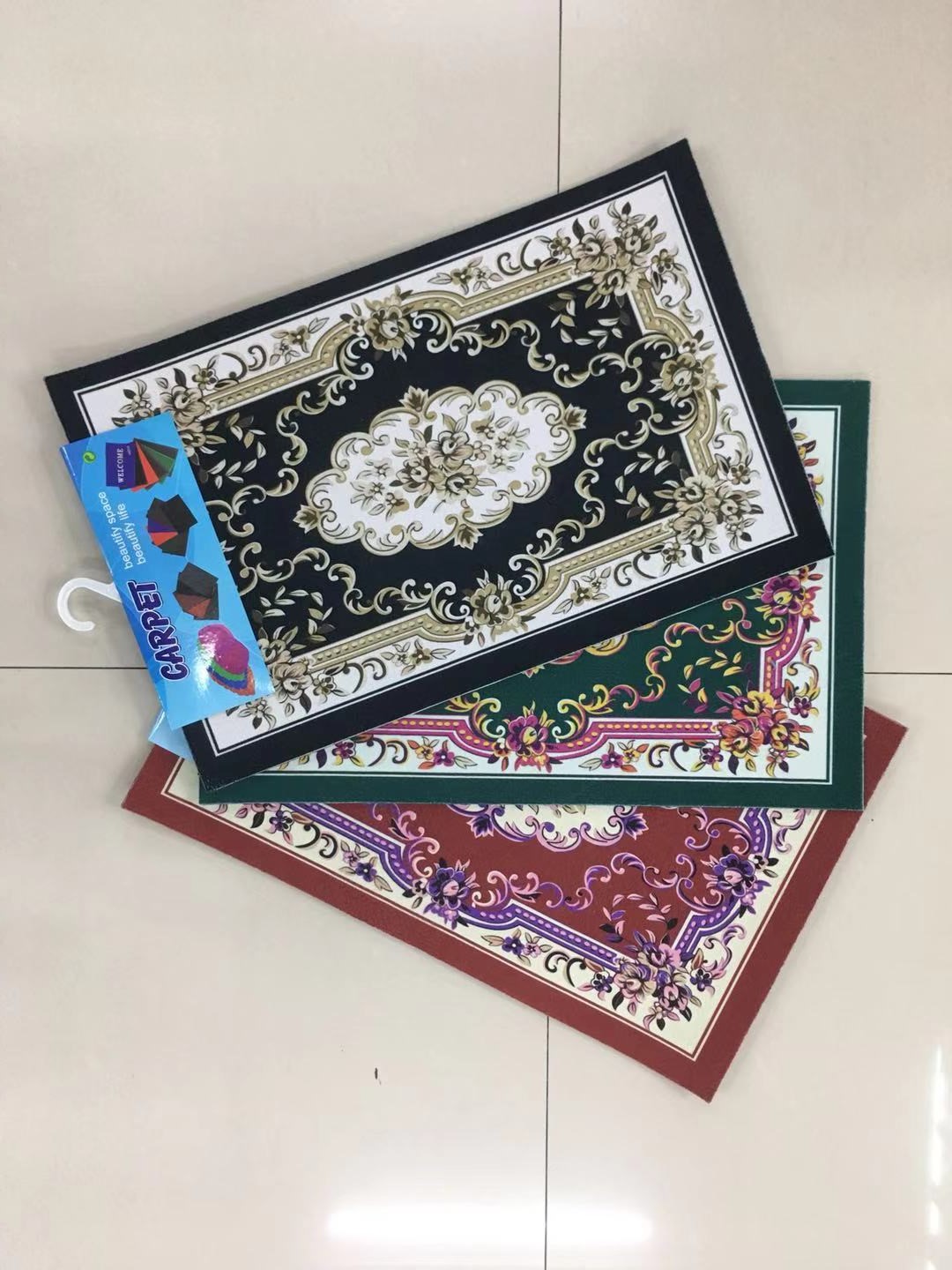 In stock! In stock!! Dot plastic base anti-slip printed floor mat, prayer mat, Muslim mat, worship mat, kneeling mat full figure