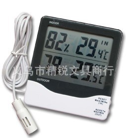 HTC-2 High-precision large-screen indoor and outdoor electronic hygrometer with cable and alarm clock