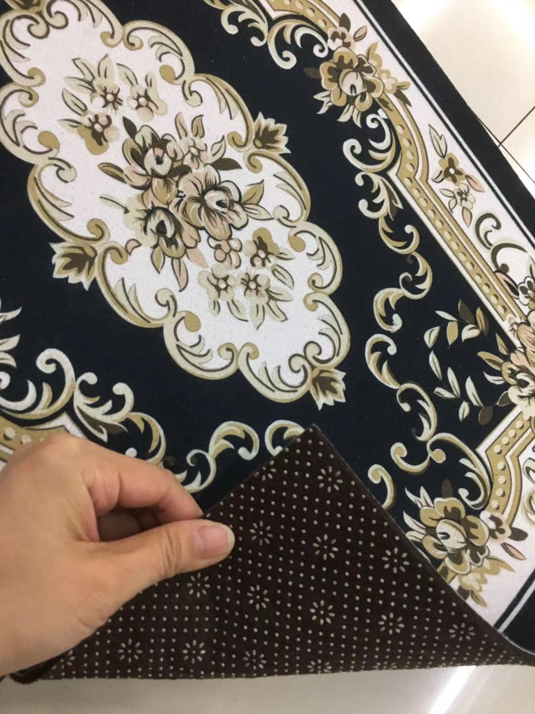 In stock! In stock!! Dot plastic base anti-slip printed floor mat, prayer mat, Muslim mat, worship mat, kneeling mat details Picture