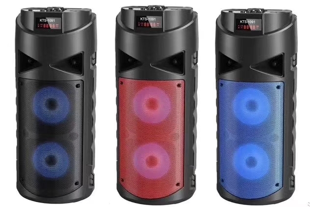 KTS1091 双4寸 支持麦克风，配遥控，蓝牙插卡音响