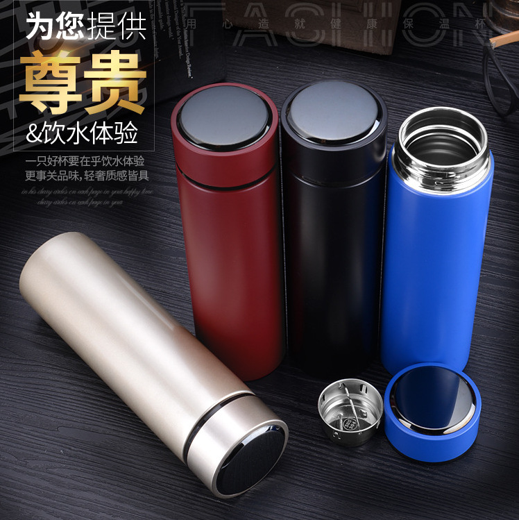 商务保温杯大容量水杯真空不锈钢直身杯刻字杯子便携茶杯定制logo