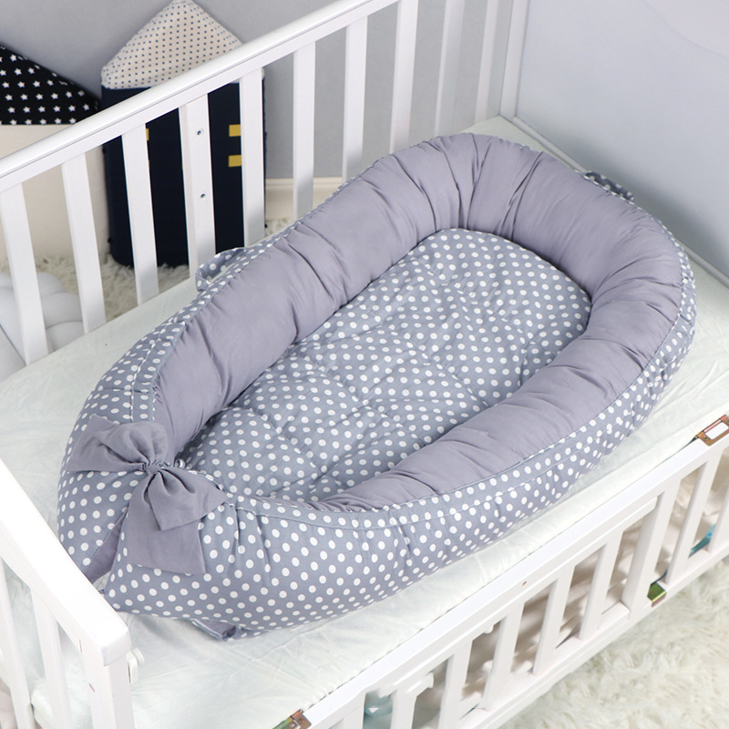 纯棉新款婴儿仿生床全棉新生儿床中床可拆卸洗涤带垫压缩包装