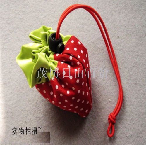 Creative Strawberry shopping folding portable environmental protection bag 210D polyester 190T