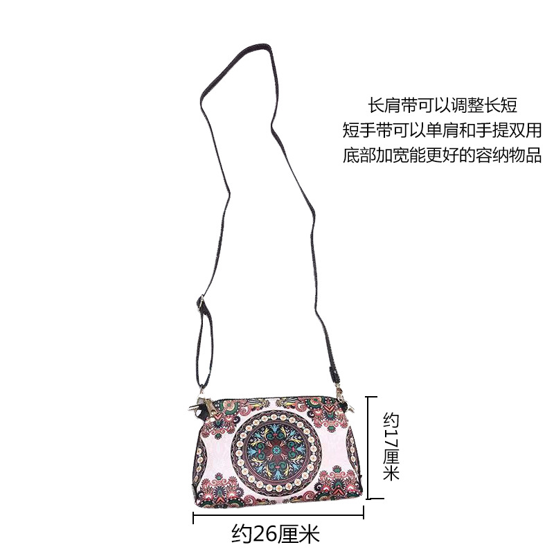 2021 new leather women's bag single-shoulder portable multi-purpose small backpack ethnic style zipper bag retro widened bag woman Application Scenario