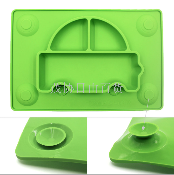 Children's complementary food suction cup bowl bottom sticker Baby plate, infant suction cup type edible silicone compartments, household anti-drop Specification image