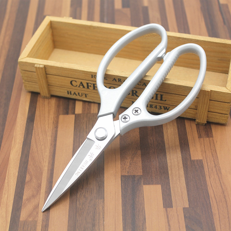Aluminum alloy handle powerful scissors, stainless steel chicken bone scissors, multi-functional kitchen scissors, household scissors factory direct sales Specification image