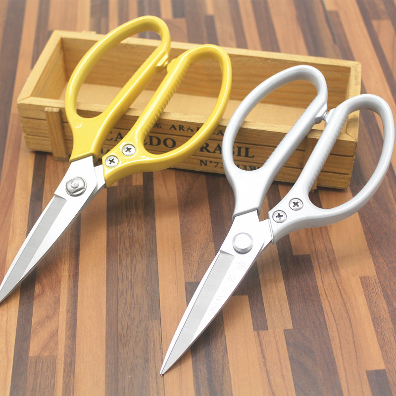 Aluminum alloy handle powerful scissors, stainless steel chicken bone scissors, multi-functional kitchen scissors, household scissors factory direct sales details Picture
