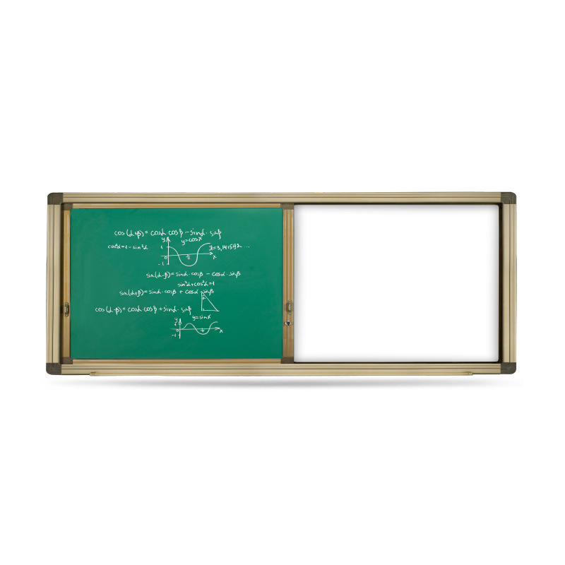 教学黑板 厂家批发定做组合推拉黑板绿白移动活动橱窗板详情图4