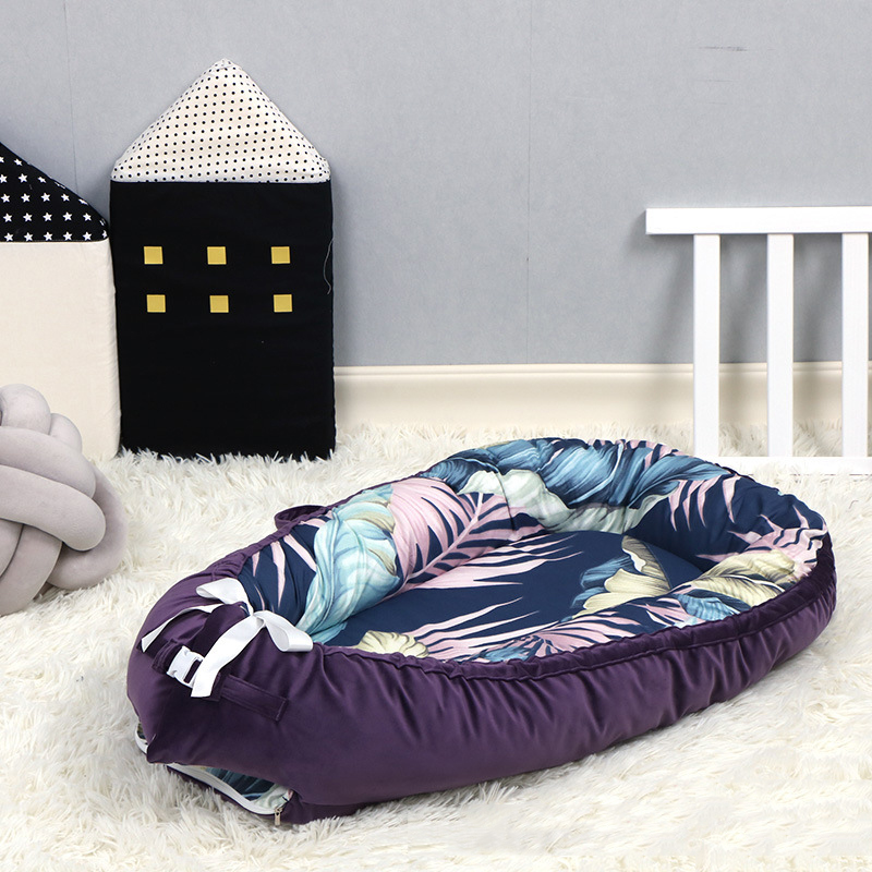 爆款热卖欧美款婴儿床中床深色耐脏款新生儿仿生床床中床产品图