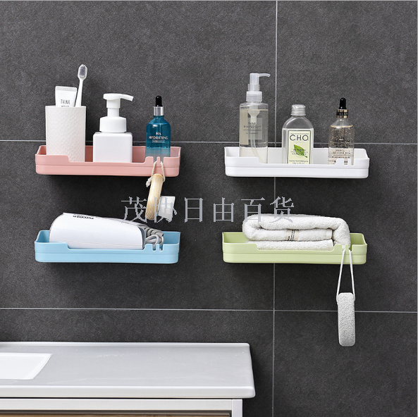 Non-trace adhesive bathroom shelf Bathroom toiletries shelf Bathroom strong paste perforation-free wall hanging storage shelf for foreign trade sales only