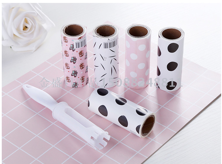 迷你可撕式衣物滚筒粘毛器 粘毛滚除尘纸去衣服灰尘除毛器30撕产品图