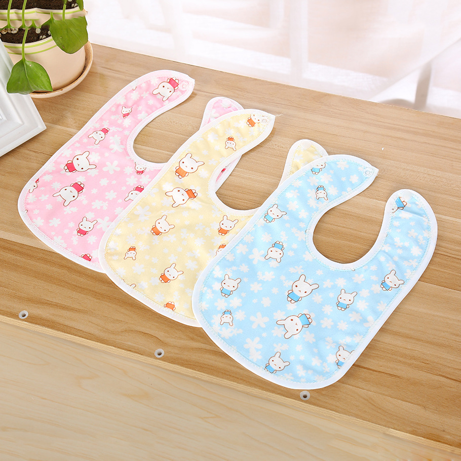 新款卡通天鹅绒加厚婴儿防水围脖围嘴口水巾食饭兜围兜口水兜批发