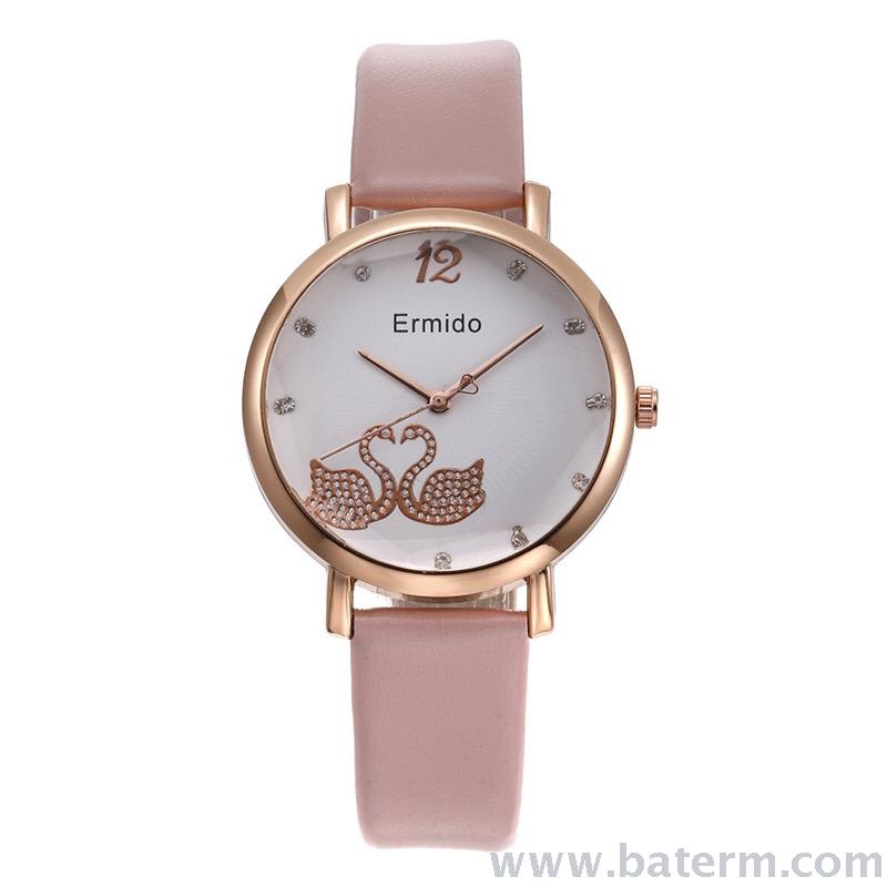 Korean fashion bestsellers, diamond-encrusted double goose strap ladies' fashion watches, student watches details Picture