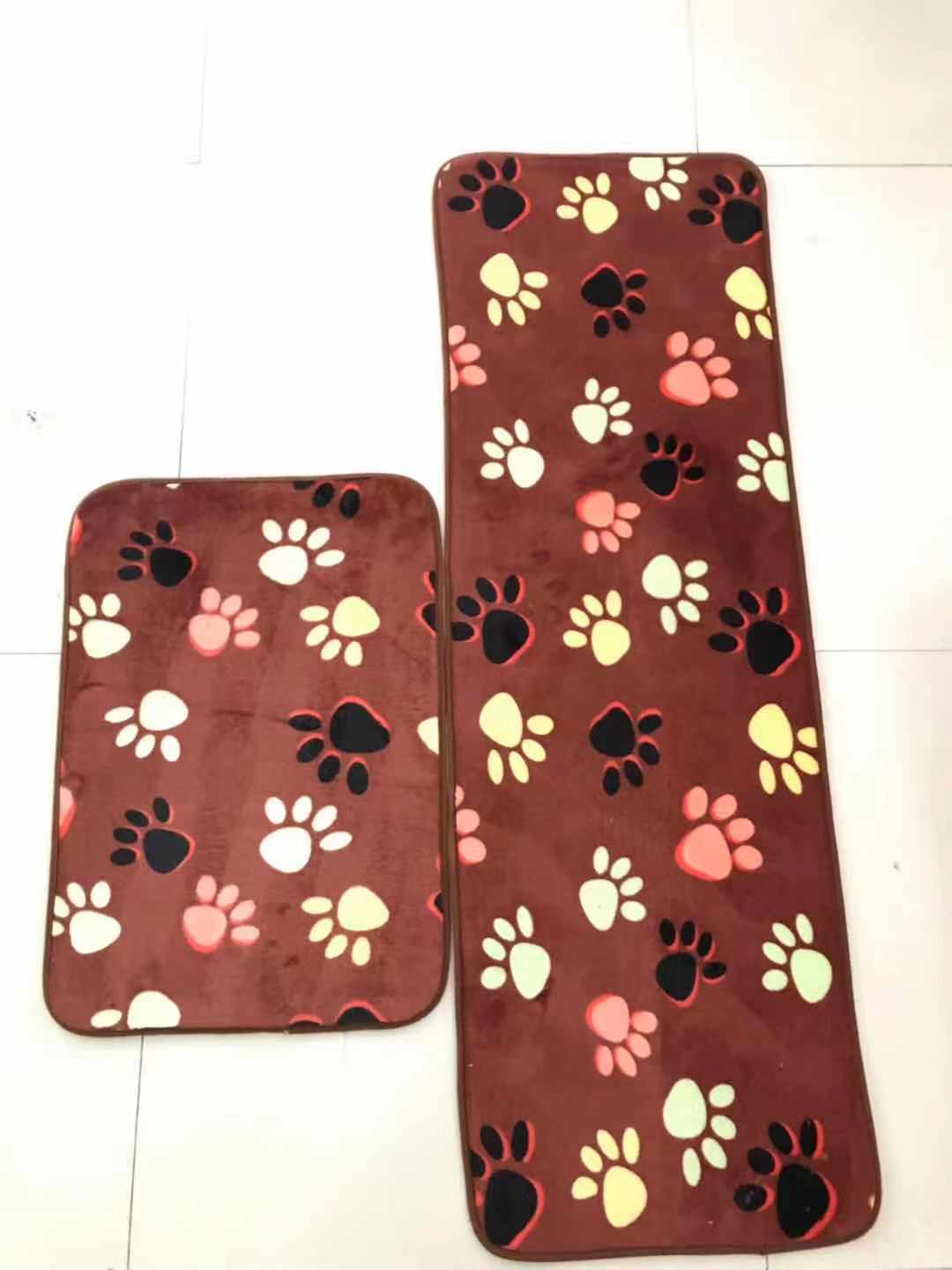 Coral fleece kitchen two-piece set floor mat, water-absorbing and anti-slip combination mat, kitchen foot mat, door mat, anti-slip mat full figure