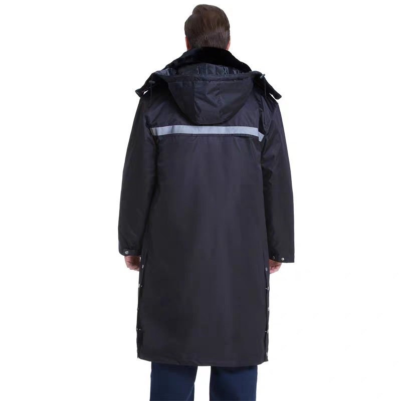 Men's winter thickened cotton overcoat, extended security cotton-padded jacket, detachable reflective strip cashmere warm and cold-proof clothing Application Scenario