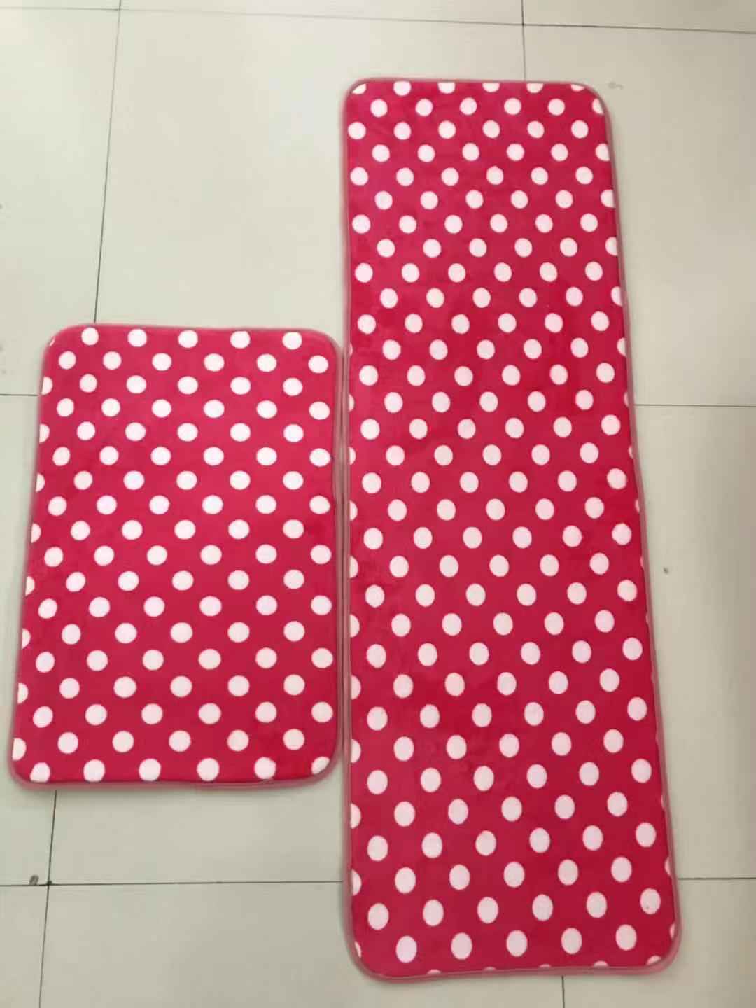 Coral fleece kitchen two-piece set floor mat, water-absorbing and anti-slip combination mat, kitchen foot mat, door mat, anti-slip mat details Picture