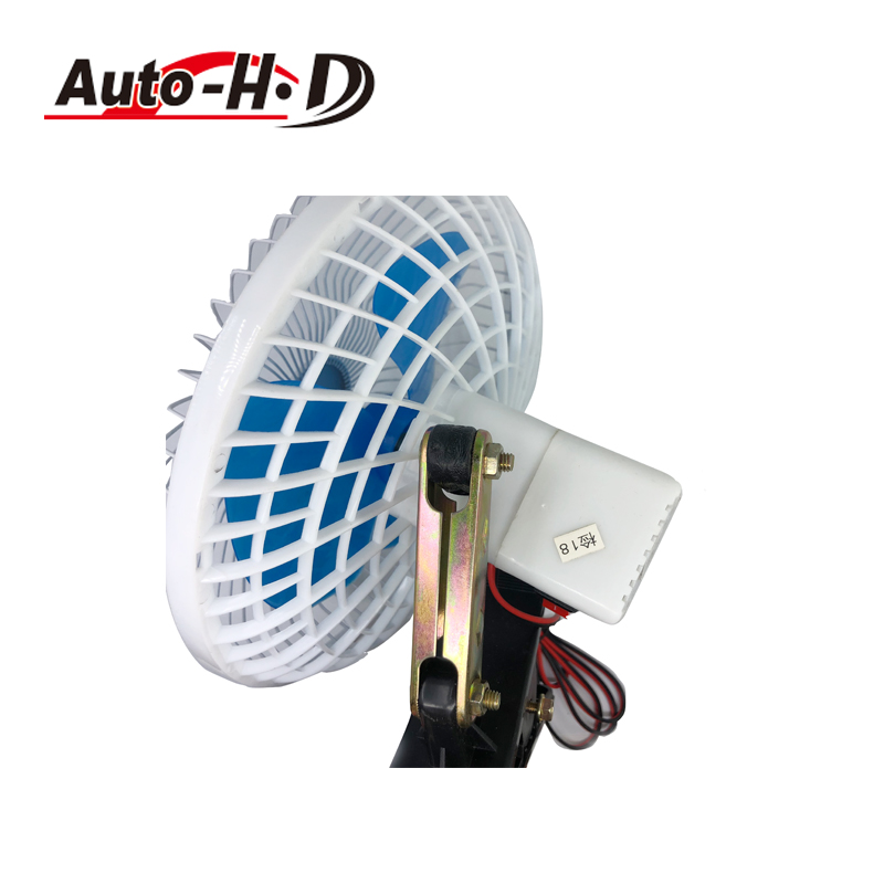 12v8寸车载电风扇24V大货车面包车用大风力制冷电扇可摇头风扇产品图