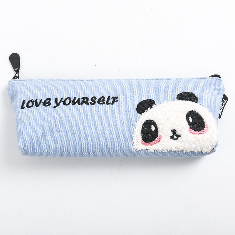 Toomey Creative Red Panda Pen bag Cartoon cute cute Embroidery stationery bag Girl heart animal canvas pencil bag Item Picture