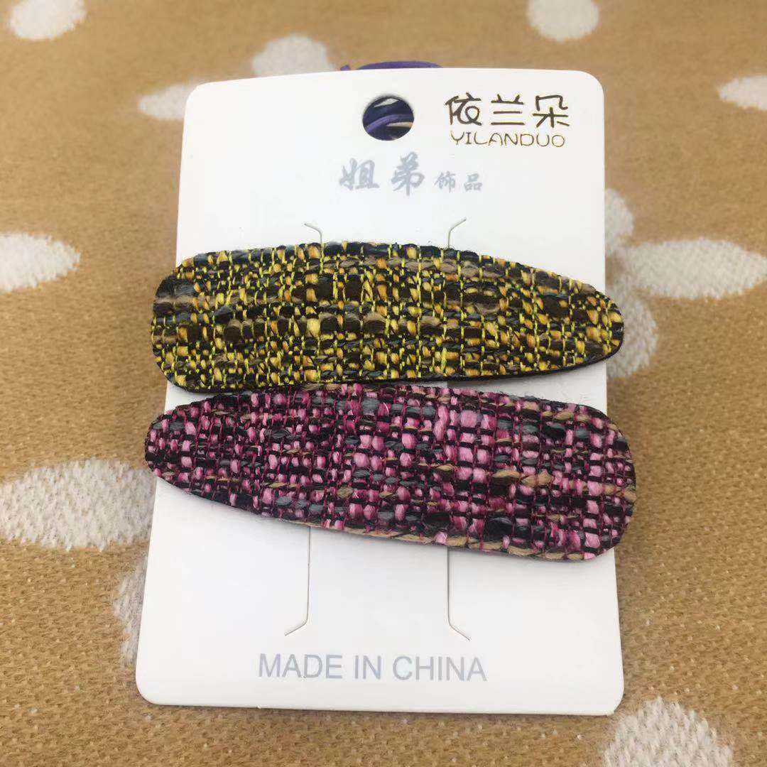 Harajuku style soft girl thousand-bird checkered two-color hair clip, large BB clip, school style youthful side clip, bangs clip details Picture