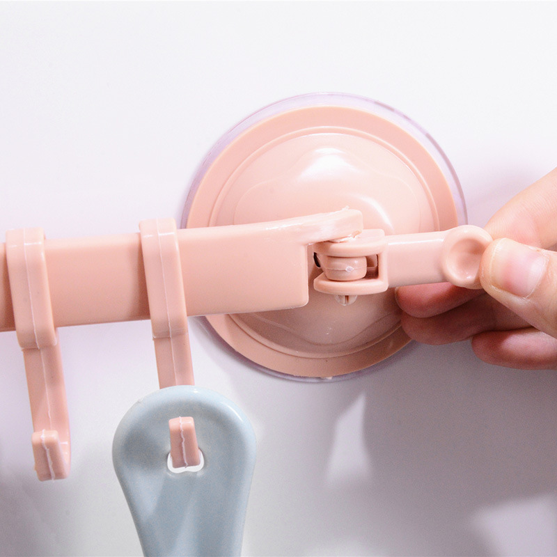 吸盘6连挂钩免钉无痕厨房壁挂排钩卫生间浴室毛巾挂架六联钩细节图