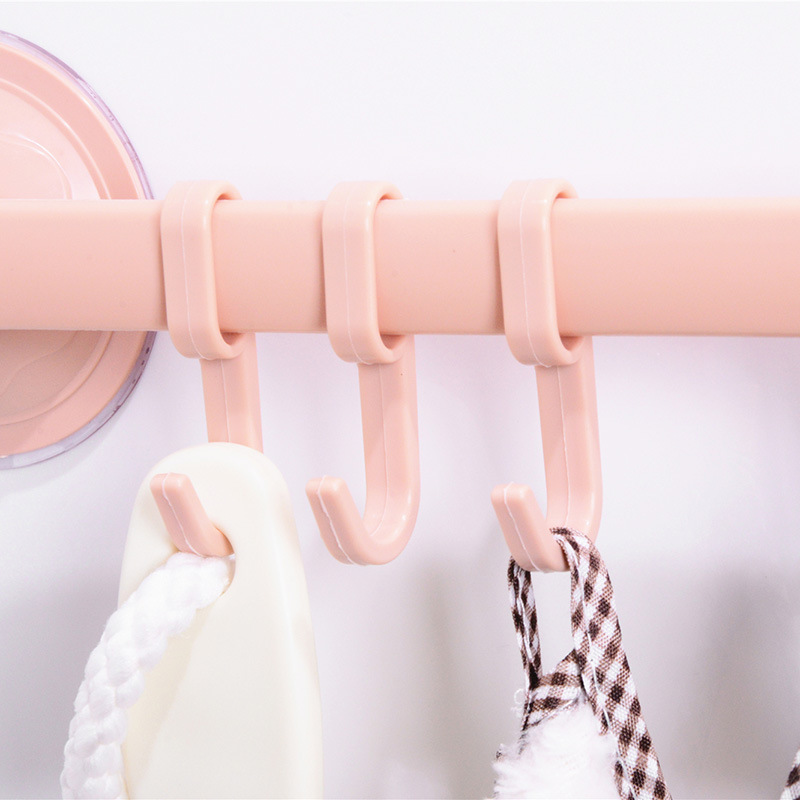 吸盘6连挂钩免钉无痕厨房壁挂排钩卫生间浴室毛巾挂架六联钩产品图