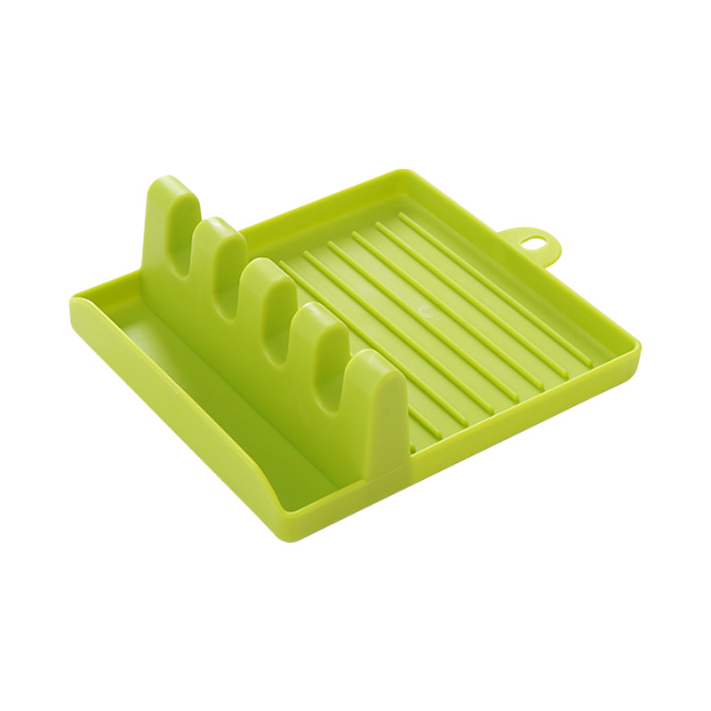 厨房创意锅铲架汤勺垫放锅盖架子放锅铲汤勺筷子架托硅胶防滑家用白底实物图