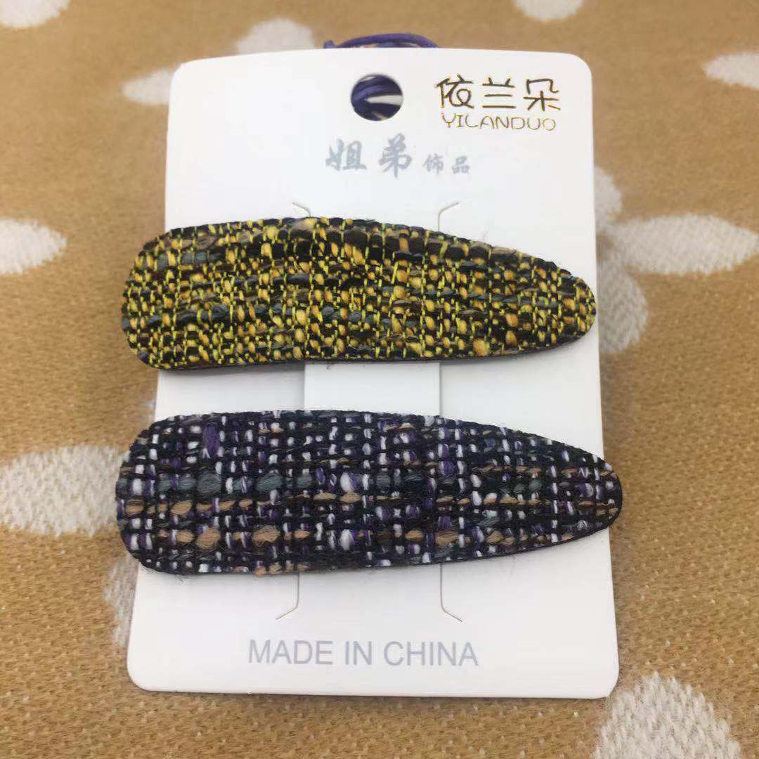 Harajuku style soft girl thousand-bird checkered two-color hair clip, large BB clip, school style youthful side clip, bangs clip Specification image