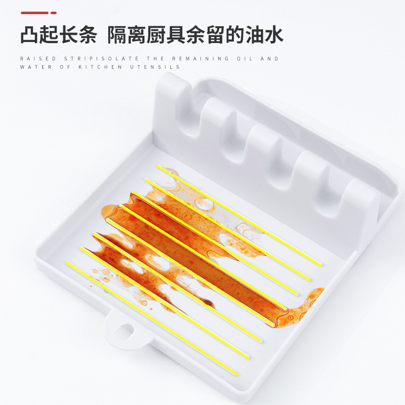 厨房创意锅铲架汤勺垫放锅盖架子放锅铲汤勺筷子架托硅胶防滑家用产品图