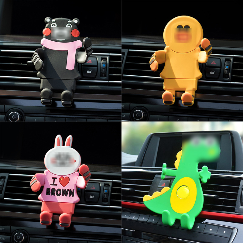 冠韬卡通手机架创意可爱漫威多功能带香膏车载出风口手机支架批发