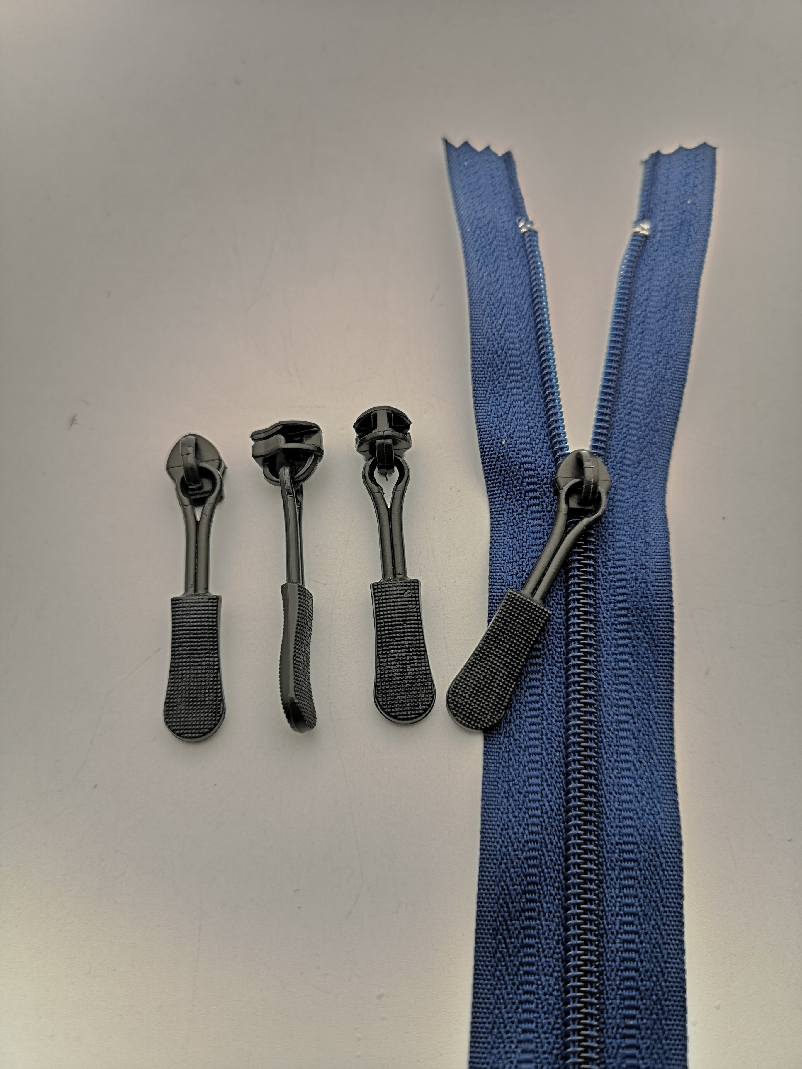 3#5#7# Nylon Plastic Pvc Wearing Back Pull Up Pants Zipper Pocket Zipper Head Full Plastic Pull Up Head Specification drawing