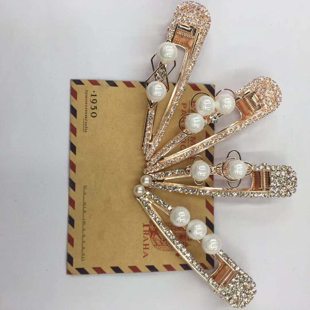 Nuevo cristal broca broca prensa perla clips duckbill clips para el cabello BB clips para mujeres y niños accesorios para el cabello Specification image