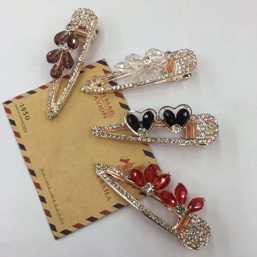 Nuevo cristal broca broca prensa perla clips duckbill clips para el cabello BB clips para mujeres y niños accesorios para el cabello details Picture