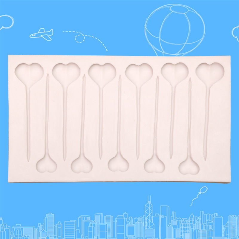 长方形翻糖模 液态硅胶模具diy蛋糕模具爱心棒图案巧克力烘焙工具产品图