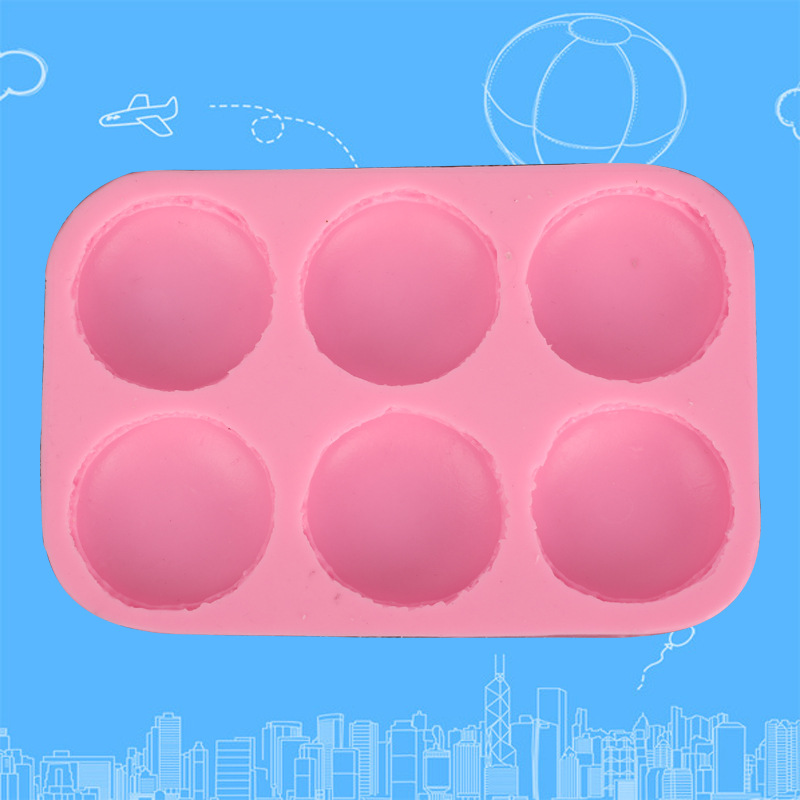 6个圆型翻糖蛋糕硅胶模具 巧克力烘焙diy饼干模