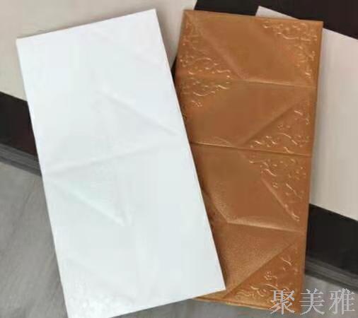 【聚美雅】自粘3D立体8mm防水软包宿舍卧室背景墙泡沫墙贴白底实物图