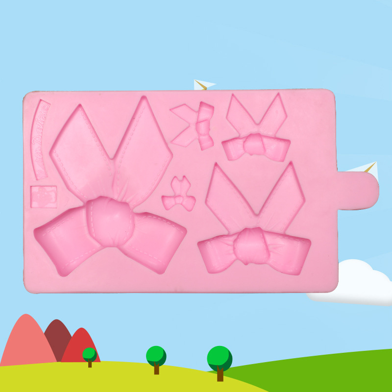 翻糖模 液态硅胶模具diy蛋糕模具蝴蝶结图案巧克力烘焙工具