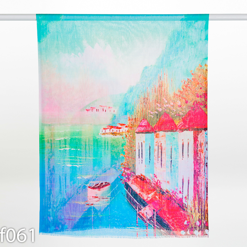 Cross-Border New Digital Oil Painting Series Spring And Summer New Scarf Digital Printing Samples Can Be Customized details Picture