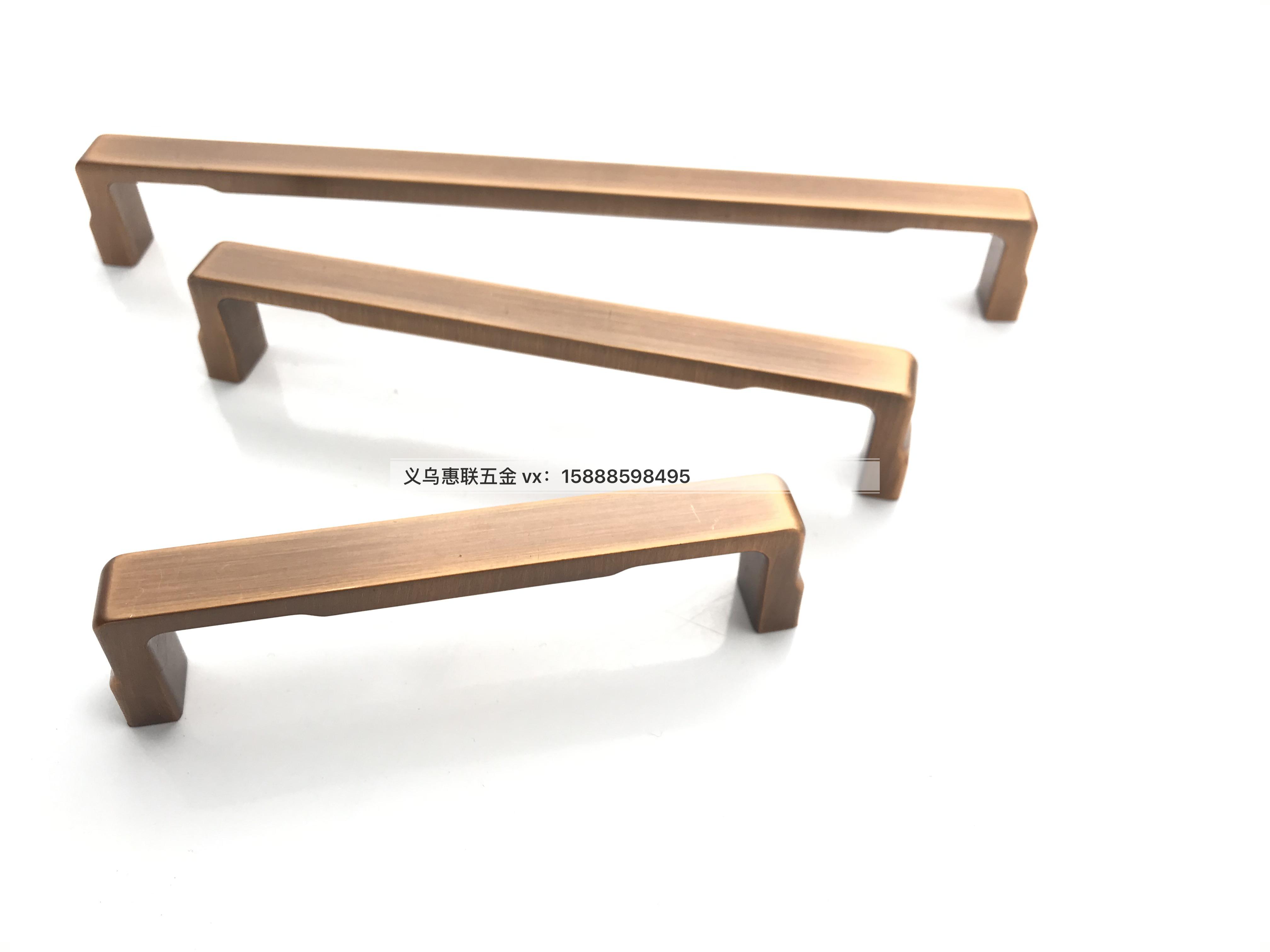 Manufacturers direct simple Chinese household wardrobe door cabinet drawers zinc alloy matte gold handle thumbnail